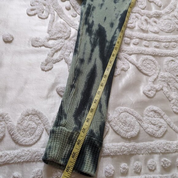 Wonderly mint green and black tie dye waffle knit cowl neck long sleeve XL EUC - Picture 7 of 10